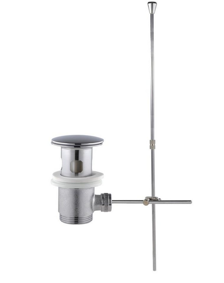 PROKIRA Ablaufgarnitur PRO-AZ360 Waschbecken Ablauf Siphon Excenter Chrom Massiv 1 ¼“ mit Zugstange von PROKIRA