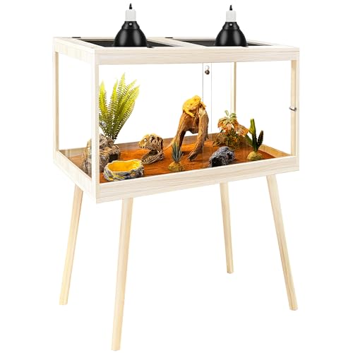 PROLEE Reptiliengehege aus gehärtetem Glas mit Bein, 61 cm, kratzfester Bartagamen-Tank, 28 Gallonen, Eidechsen-Tank mit Metallgitter-Oberteilen und abschließbarer Tür, geräumiger Reptilien-Lebensraum PROLEE Reptiliengehege aus gehärtetem Glas mit Bein, 61 cm, kratzfester Bartagamen-Tank, 28 Gallonen, Eidechsen-Tank mit Metallgitter-Oberteilen und abschließbarer Tür, geräumiger Reptilien-Lebensraum von PROLEE