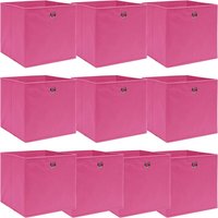 Maisonchic - 10 Stk. Aufbewahrungsboxen,Werkzeugaufbewahrung,Lagerbox Rosa 32×32×32 cm Stoff CIW92400 von MAISONCHIC