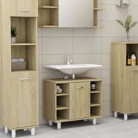 Maisonchic - Badezimmerschrank,Badschrank,Aufbewahrungsschrank Sonoma-Eiche 60x32x53,5 cm Holzwerkstoff VCWS532601 von MAISONCHIC