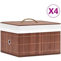 Maisonchic - 4 Stk. Bambus Aufbewahrungsboxen,Werkzeugaufbewahrung,Lagerbox Braun CIW84573 von MAISONCHIC