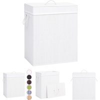 Bambus-Wäschekorb mit 1 Fach Weiß 83 l - Wäschekörbe - Weiß - The Living Store von THE LIVING STORE