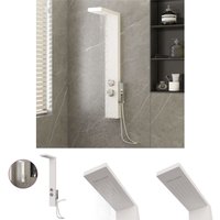 Prolenta Premium - The Living Store Duschpaneel-System Aluminium Weiß - Badewannen- & Duschdüsen von PROLENTA PREMIUM
