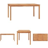 Garten-Esstisch Esszimmertisch - Gartentisch 160x80x77 cm Teak Massivholz BV908868 Bonnevie von BONNEVIE