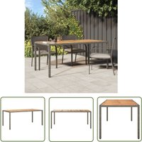 The Living Store Gartentisch 190x90x75 cm Poly Rattan und Akazienholz Grau - Gartentisch - Esstisch - Außenmöbel - Terrassenmöbel - Balkonmöbel The Living Store Gartentisch 190x90x75 cm Poly Rattan und Akazienholz Grau - Gartentisch - Esstisch - Außenmöbel - Terrassenmöbel - Balkonmöbel von JINLEFU