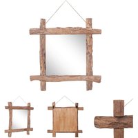 Prolenta Premium - Holzspiegel Natur 70x70 cm Altholz Massiv - Braun von PROLENTA PREMIUM