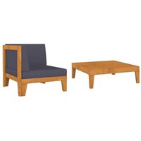 Maison Exclusive 2-tlg. Garten-Lounge-Set mit Auflagen Massivholz von PROLENTA PREMIUM