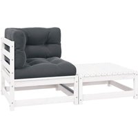 Maison Exclusive 2-tlg. Garten-Lounge-Set mit Kissen Weiß Kiefer Maison Exclusive 2-tlg. Garten-Lounge-Set mit Kissen Weiß Kiefer von PROLENTA PREMIUM