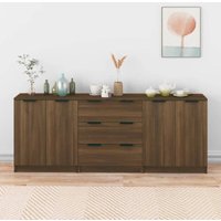 Maison Exclusive 3-tlg. Sideboard Braun Eiche-Optik Holzwerkstoff Maison Exclusive 3-tlg. Sideboard Braun Eiche-Optik Holzwerkstoff von PROLENTA PREMIUM