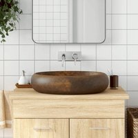 Maison Exclusive Aufsatzwaschbecken Braun Oval 59x40x15 cm Maison Exclusive Aufsatzwaschbecken Braun Oval 59x40x15 cm von PROLENTA PREMIUM