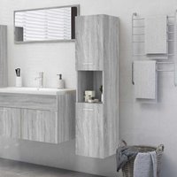 Maison Exclusive Badezimmerschrank Grau Sonoma 30x30x130 cm von PROLENTA PREMIUM