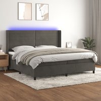 Maison Exclusive Boxspringbett mit Matratze & LED Dunkelgrau Maison Exclusive Boxspringbett mit Matratze & LED Dunkelgrau von PROLENTA PREMIUM