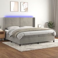 Maison Exclusive Boxspringbett mit Matratze & LED Hellgrau Maison Exclusive Boxspringbett mit Matratze & LED Hellgrau von PROLENTA PREMIUM