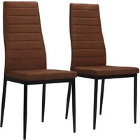 Maison Exclusive Esszimmerstühle 2 Stk. Braun Stoff von PROLENTA PREMIUM