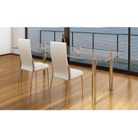 Maison Exclusive Esszimmerstühle 2 Stk. Weiß Kunstleder von PROLENTA PREMIUM