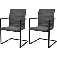 Maison Exclusive Freischwinger 2 Stk. Grau Kunstleder Maison Exclusive Freischwinger 2 Stk. Grau Kunstleder von PROLENTA PREMIUM