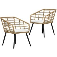 Maison Exclusive Gartenstühle 2 Stk. mit Auflagen Poly Rattan Maison Exclusive Gartenstühle 2 Stk. mit Auflagen Poly Rattan von PROLENTA PREMIUM