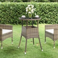 Maison Exclusive Gartentisch Ø60x75 cm Hartglas und Poly Rattan Maison Exclusive Gartentisch Ø60x75 cm Hartglas und Poly Rattan von PROLENTA PREMIUM
