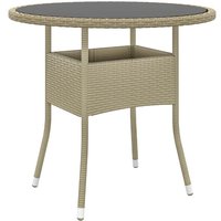 Maison Exclusive Gartentisch Ø80x75 cm Hartglas und Poly Rattan Maison Exclusive Gartentisch Ø80x75 cm Hartglas und Poly Rattan von PROLENTA PREMIUM