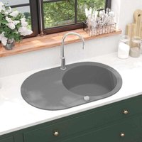 Maison Exclusive Granitspüle Einzelbecken Oval Grau Maison Exclusive Granitspüle Einzelbecken Oval Grau von PROLENTA PREMIUM
