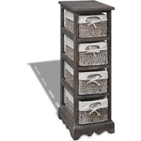 Maison Exclusive Korbregal Holz mit 4 Körben Braun Maison Exclusive Korbregal Holz mit 4 Körben Braun von PROLENTA PREMIUM