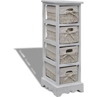 Maison Exclusive Korbregal Holz mit 4 Körben Weiß Maison Exclusive Korbregal Holz mit 4 Körben Weiß von PROLENTA PREMIUM