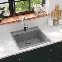 Maison Exclusive Küchenspüle mit Überlauf Grau Granit Maison Exclusive Küchenspüle mit Überlauf Grau Granit von PROLENTA PREMIUM
