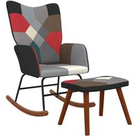 Maison Exclusive Schaukelstuhl mit Hocker Patchwork Stoff Maison Exclusive Schaukelstuhl mit Hocker Patchwork Stoff von PROLENTA PREMIUM