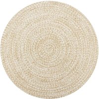 Maison Exclusive Teppich Handgefertigt Jute Weiß und Natur 90 cm von PROLENTA PREMIUM