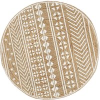 Maison Exclusive Teppich Handgefertigt Jute Weißer Druck 90 cm Maison Exclusive Teppich Handgefertigt Jute Weißer Druck 90 cm von PROLENTA PREMIUM