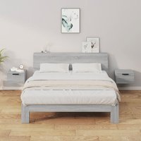 Maison Exclusive Wand-Nachttische 2 Stk. Grau Sonoma 34x30x20 cm von PROLENTA PREMIUM