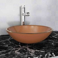 Maison Exclusive Waschbecken Hartglas 42 cm braun Maison Exclusive Waschbecken Hartglas 42 cm braun von PROLENTA PREMIUM