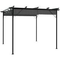 Pergola mit Ausziehbarem Dach Anthrazit 3x3 m Stahl 180 g/m² Vidaxl 887899 von VIDAXL