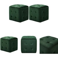 Pouf 2 Stk. Grün 30x30x30 cm Samtstoff - Grün - Prolenta Premium von PROLENTA PREMIUM