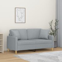 Prolenta Premium 2-Sitzer-Sofa mit Zierkissen Hellgrau 140 cm Prolenta Premium 2-Sitzer-Sofa mit Zierkissen Hellgrau 140 cm von PROLENTA PREMIUM