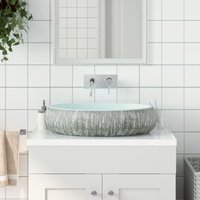 Prolenta Premium Aufsatzwaschbecken Grau und Blau Oval 59x40x15 Prolenta Premium Aufsatzwaschbecken Grau und Blau Oval 59x40x15 von PROLENTA PREMIUM