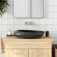 Prolenta Premium Aufsatzwaschbecken Grau und Schwarz Oval von PROLENTA PREMIUM