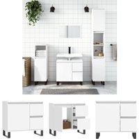 Badschrank Weiß 65x33x60 cm Holzwerkstoff - Weiß - Prolenta Premium von PROLENTA PREMIUM