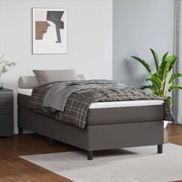 Prolenta Premium Bettgestell Grau 90x190 cm Kunstleder Prolenta Premium Bettgestell Grau 90x190 cm Kunstleder von PROLENTA PREMIUM