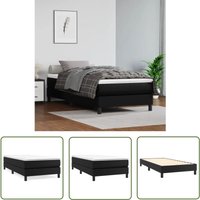 The Living Store Bettgestell Schwarz 100x200 cm Kunstleder - Schlafzimmermöbel - Bettgestell - Doppelbett - Kunstlederbett - Schwarzes Bett von JINLEFU