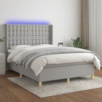 Prolenta Premium Boxspringbett mit Matratze & LED Hellgrau Prolenta Premium Boxspringbett mit Matratze & LED Hellgrau von PROLENTA PREMIUM