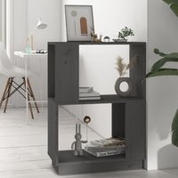 Bücherregal/Raumteiler，Aufbewahrungsregal für Wohnzimmer & Arbeitszimme，Bücherschrank Grau 51x25x70 cm Massivholz Kiefer GEWBV6354965 MaisonChic von MAISONCHIC