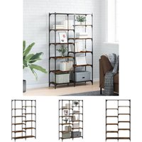 Bücherregal,Standregal,Bücherschrank,Küchenregal Räuchereiche 100x32x170 cm Holzwerkstoff und Eisen GEWBV5983193 Maisonchic von MAISONCHIC