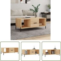 The Living Store Couchtisch Sonoma-Eiche 102x50x40 cm Holzwerkstoff - Couchtisch - Wohnzimmerstil - Esszimmertisch - Sideboard - Möbelstück von JINLEFU
