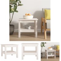 Prolenta Premium Couchtisch Weiß 45x45x40 cm Massivholz Kiefer - Weiß von PROLENTA PREMIUM