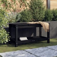 Prolenta Premium Gartenbank Schwarz 82,5x35x45 cm Massivholz von PROLENTA PREMIUM