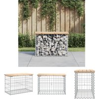 Gartenbank aus Gabionen 63x31,5x42 cm Massivholz - Braun - Prolenta Premium von PROLENTA PREMIUM