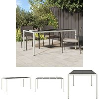 Gartentisch Weiß 190x90x75 cm Hartglas und Poly - Weiß - Prolenta Premium von PROLENTA PREMIUM