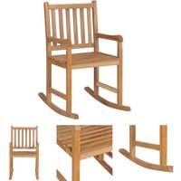 Prolenta Premium - Schaukelstuhl Massivholz Teak - Braun von PROLENTA PREMIUM