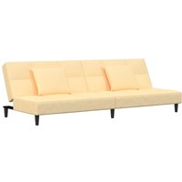 VidaXL Schlafsofa 2-Sitzer mit 2 Kissen Creme Samt von PROLENTA PREMIUM